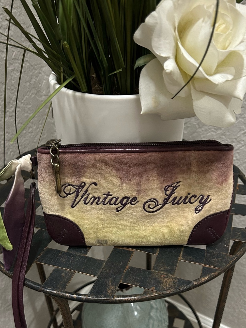 Juicy Couture Ombre Purple and Cream Wristlet Clutch